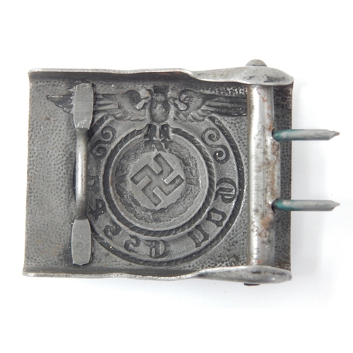 527 - WWII Nazi Waffen-SS Belt Buckle with fittings to the reverse.