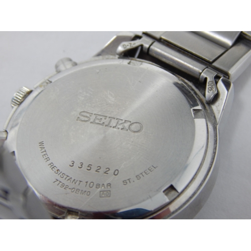 398 - Gentleman's Seiko Chronograph 100m Wristwatch with Date Aperture on Original Strap