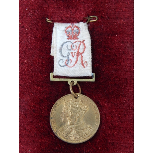 606 - King George V & Queen Mary Coronation Medal & Ribbon 1911 Presented to Eustace Gurney, Lord Mayor, N... 