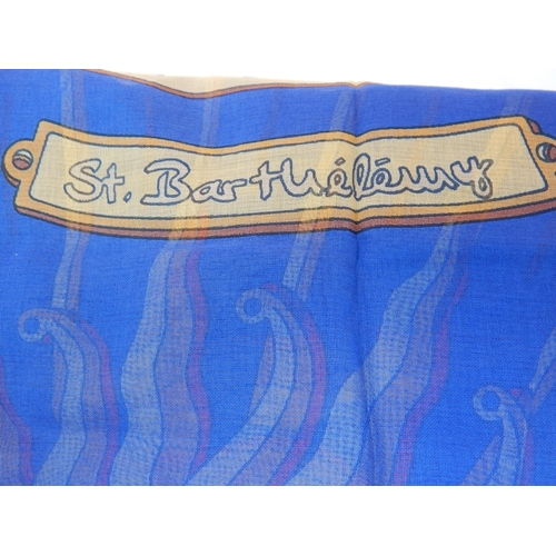 614 - HERMES PARIS: Large 100% Cotton Scarf Measuring approx 140cm x 140cm in Original Hermes Box.