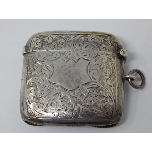 331 - Edwardian Silver Vesta Case Hallmarked Birmingham 1908 by Robert Pringle