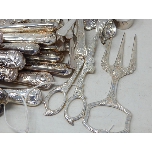 388 - Large Quantity of Good Kings pattern Flatware Including Soup Ladle, Basting Spoon, Sauce Ladles, Tab... 