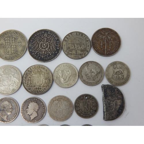 215 - Quantity of English & World Silver Coinage: Weight 137.5g