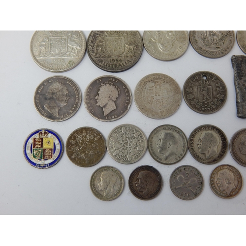 215 - Quantity of English & World Silver Coinage: Weight 137.5g