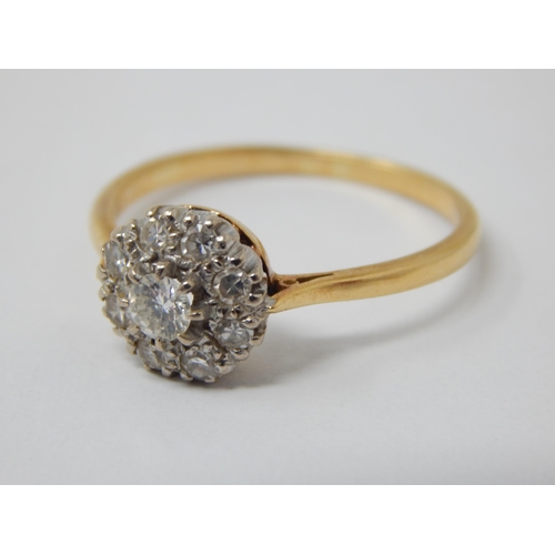 336 - 18ct Yellow Gold Diamond Ring. The Diamonds estimated @ 0.50cts: Size S