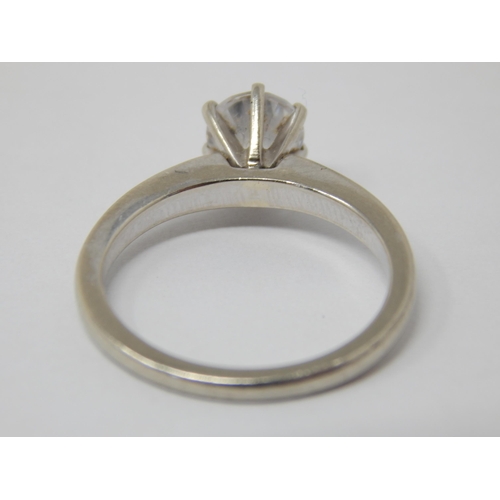 338 - 14ct White Gold Solitaire Ring: Size O