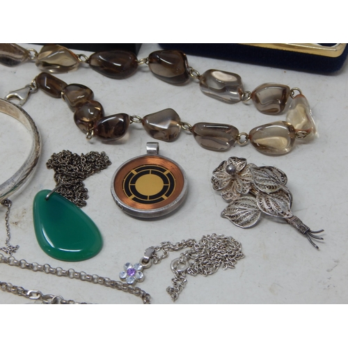 368 - Quantity of Silver Jewellery to Include, Brooches, Earrings, Necklaces, Bangle etc