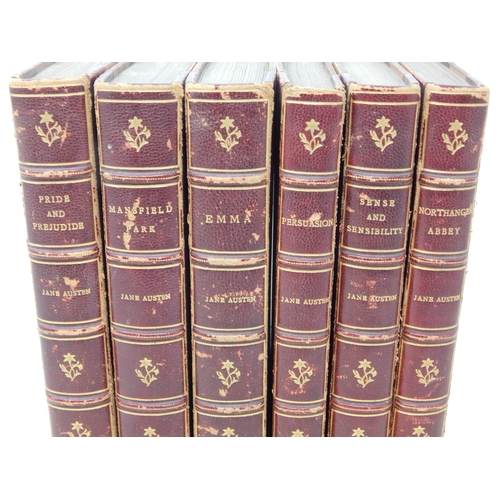 677 - JANE AUSTEN: Complete Set of 6 Books 1907-1909 by J.M Dent & Co, London with Coloured Illustrations ... 