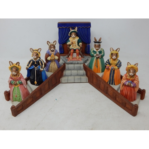 680 - Royal Doulton: Bunnykins: The Tudor Collection Modelled by Martyn Alcock: King Henry VIII & His Six ... 