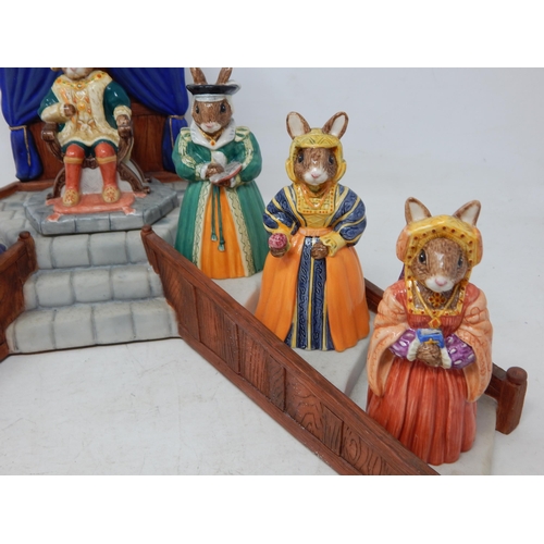 680 - Royal Doulton: Bunnykins: The Tudor Collection Modelled by Martyn Alcock: King Henry VIII & His Six ... 