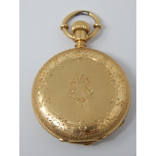 341 - 18ct Yellow Gold Ladies Top Wind Pocket Watch by Paul Rochat: Gross weight 43.2g