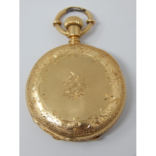 341 - 18ct Yellow Gold Ladies Top Wind Pocket Watch by Paul Rochat: Gross weight 43.2g