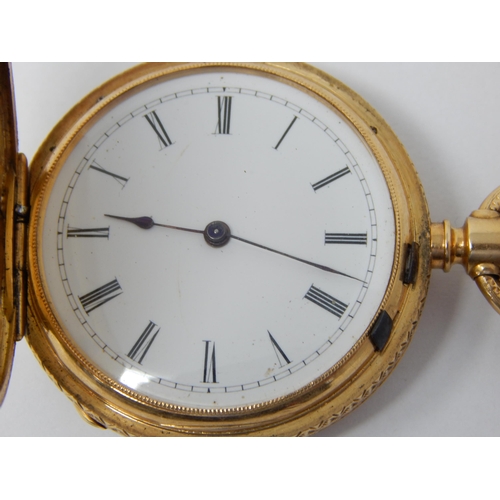 341 - 18ct Yellow Gold Ladies Top Wind Pocket Watch by Paul Rochat: Gross weight 43.2g