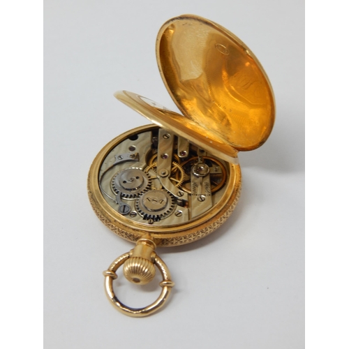 341 - 18ct Yellow Gold Ladies Top Wind Pocket Watch by Paul Rochat: Gross weight 43.2g