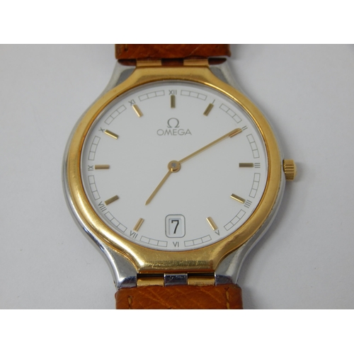 364 - Gentleman's Omega Wristwatch with Date Aperture on Original Tan Leather Strap with Omega Buckle. Wor... 