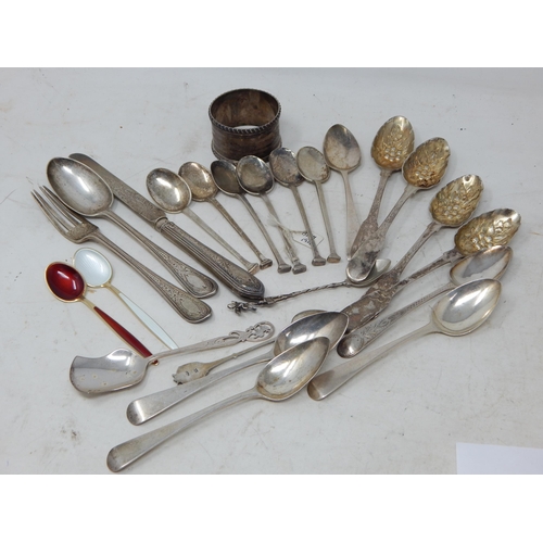 360 - Quantity of Hallmarked Georgian & Later Silver to Include a set of 6 seal top spoons, christening se... 