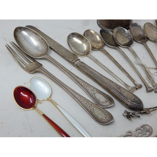 360 - Quantity of Hallmarked Georgian & Later Silver to Include a set of 6 seal top spoons, christening se... 