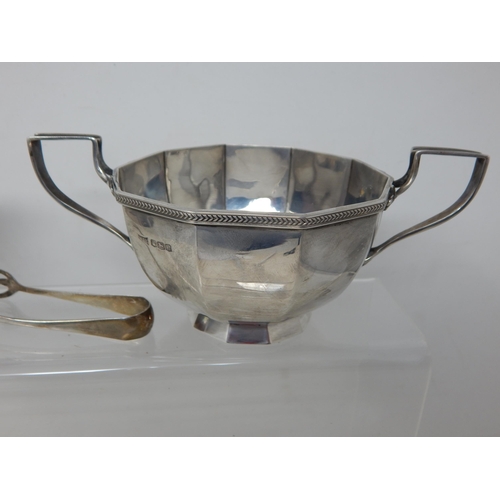 370 - Silver Strawberry Set Comprising Sugar Bowl & Cream Jug Hallmarked Sheffield 1925 by Walker & Hall t... 