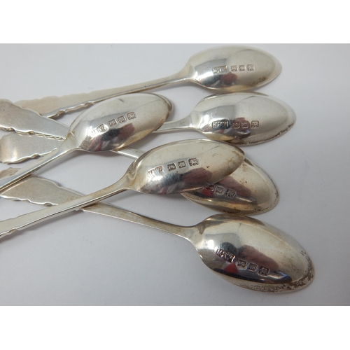 376 - Set of Six Silver Coffee Spoons Hallmarked London 1921 by Mappin & Webb