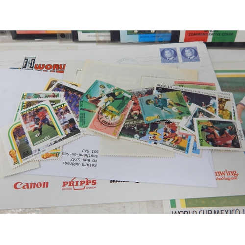 213 - Quantity of Queen Victoria & Later Stamps on sheets together with Mexico 86 World Cup stamps & F.D.C... 