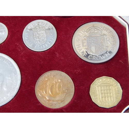 59 - Elizabeth II Coronation Proof Set from Crown to Farthing in Royal Mint red leather crested case of i... 