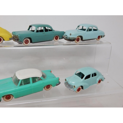 492 - NOREV: French model vehicles by Norev: 203 Peugeot (3), Simca Ariane, Oyna Panhard, 4 CV Renault (2)... 