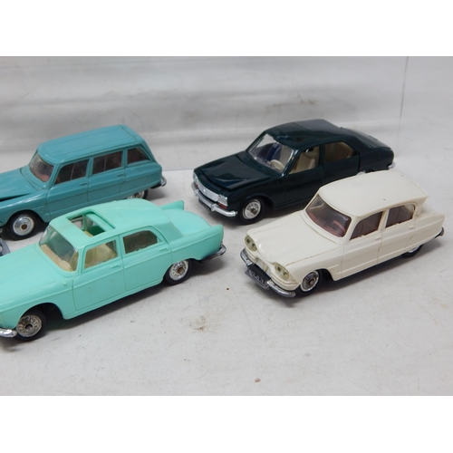 504 - NOREV: French model vehicles by Norev: Renault R12, Maserati Ghibli, BMW 700 LS, Mercedes Benz Compe... 