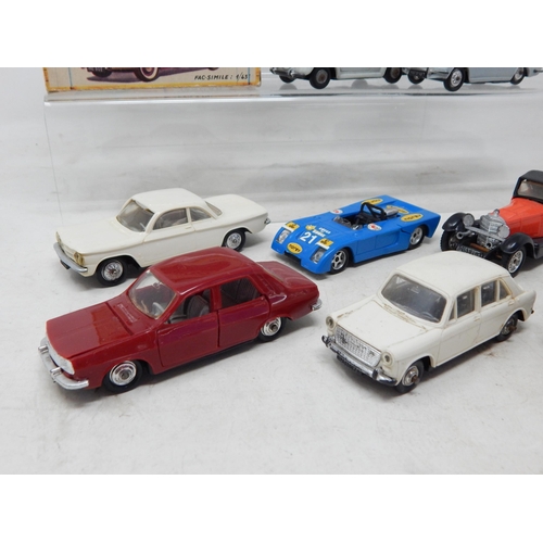 506 - NOREV: French model vehicles by Norev: Fiat 1500, Peugeot Coupe 404, Renault Floride, Estafette Rena... 