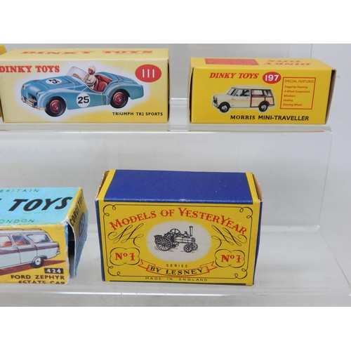 494 - DINKY & CORGI Vehicles in boxes (some replica) together with a 1968 Matchbox collectors catalogue.