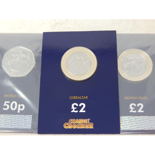 71 - The 75th Anniversary of VE Day Ultimate 50p Coin Cover; Peter Pan & The Darling Children 50p in plas... 