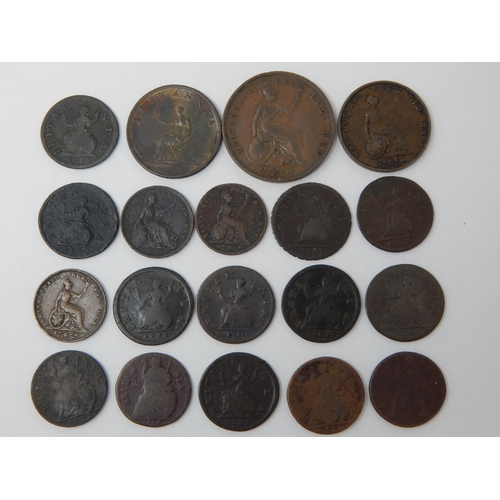 15 - Farthings Charles II 1670, 1672, 1674; William and Mary 1694, George II 1730, 1732, 1736, 1737(2), 1... 