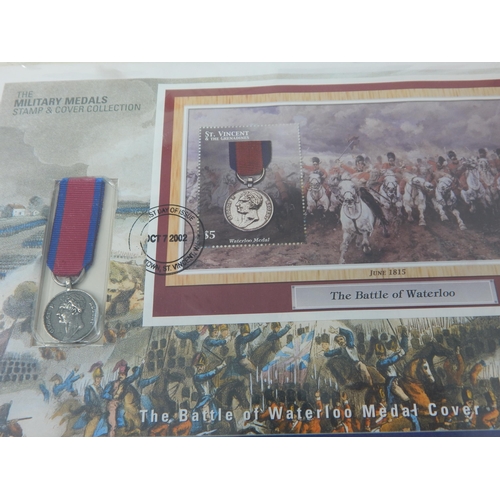 14 - Superb collection of Military Medals Stamp and Coin Covers in Westminster album complete with Certif... 