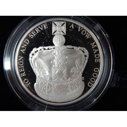 17 - The Queens Diamond Jubilee Silver Proof £5 piece 2012; Queen's Coronation 2013 Silver Proof £5 coin;... 