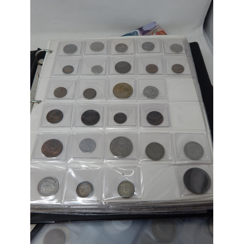 3 - Large collection of World coins and banknotes, some Silver,  housed in 3 x collectors albums