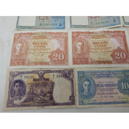 31 - Collection of Malaya Banknotes all George VI and dated 1941 comprising 50 Cent, 20 Cent(3), 10 Cent;... 