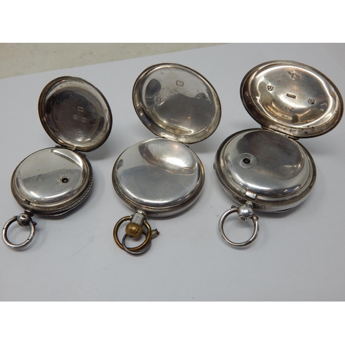 100 - 3 x vintage Silver Hallmarked Pocket Watches