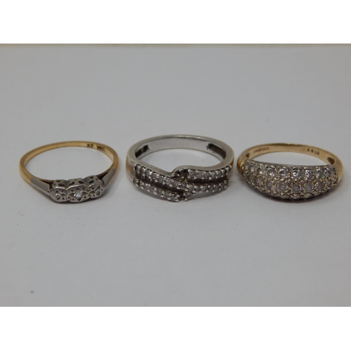 101 - 18ct Gold Diamond Set Ring, Size N together with a White Gold Diamond Set Ring Size N (Some stones v... 