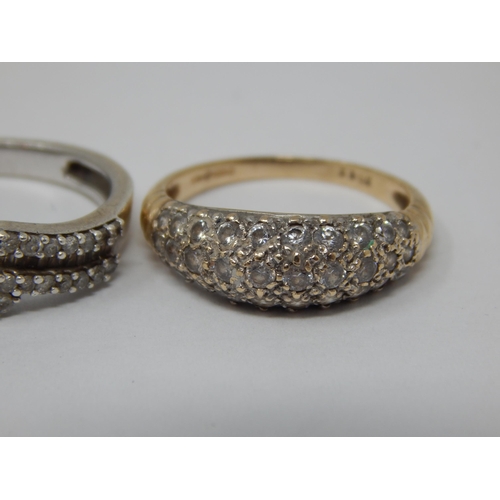 101 - 18ct Gold Diamond Set Ring, Size N together with a White Gold Diamond Set Ring Size N (Some stones v... 