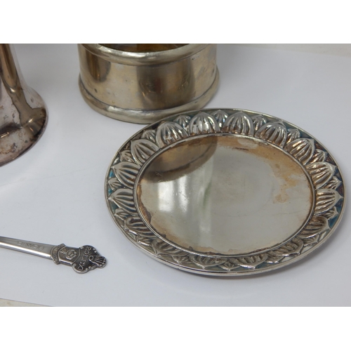 385 - A Quantity of Silver Plated Wares to Include a Pair of Stag Mounted Stirrup Cups, Christofle Tray, S... 