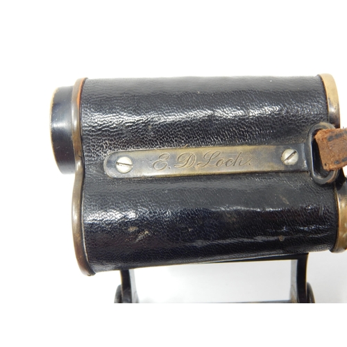 575 - WWI: Pair of Carl Zeiss Jena D.R.P Feldstecher Vergr Brass & Leather Covered Binoculars with Brass P... 