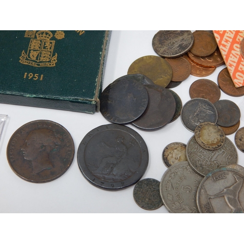 211 - Framed Collection of coins including an 1896 silver dollar together with banknotes, crowns, pre-deci... 