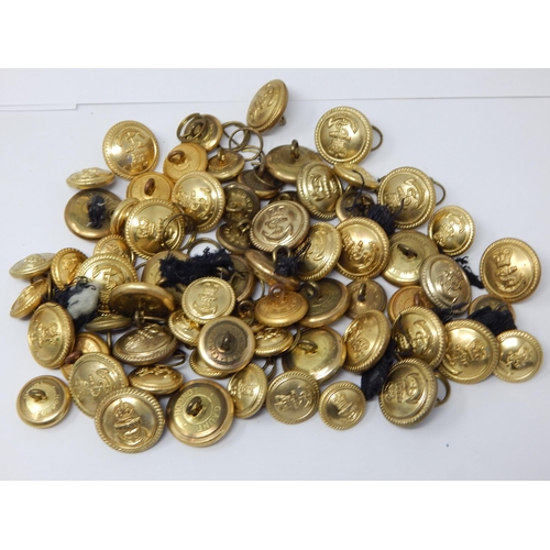 577 - Large Quantity of Brass Naval Buttons, Mainly by Gaunt, London (lot)