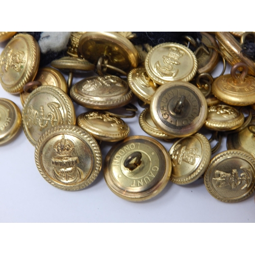 577 - Large Quantity of Brass Naval Buttons, Mainly by Gaunt, London (lot)