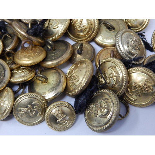 577 - Large Quantity of Brass Naval Buttons, Mainly by Gaunt, London (lot)