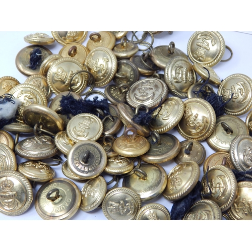 577 - Large Quantity of Brass Naval Buttons, Mainly by Gaunt, London (lot)