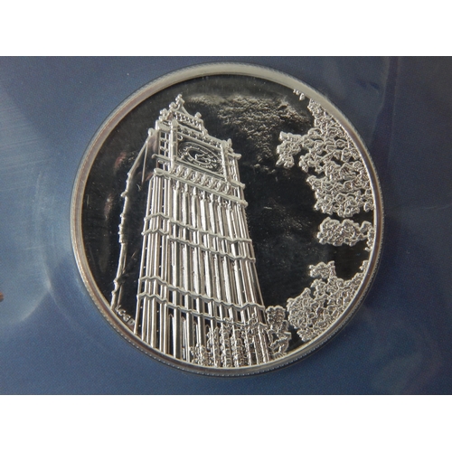 110 - Big Ben Heartbeat of the Nation 2015 UK £100 Fine Silver Coin about as struck and housed in Royal Mi... 