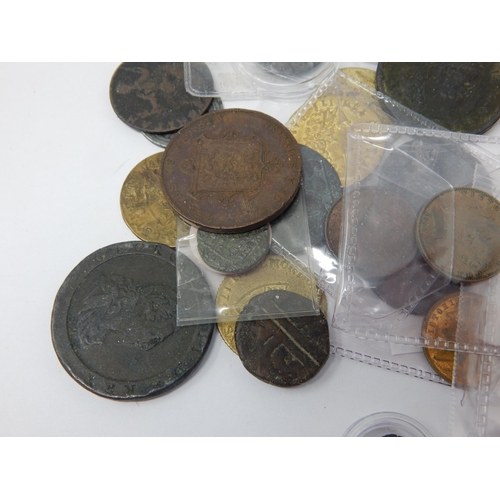 96 - Hammered Farthings? (2); Ancient Copper Coin; Roman coin; George I Farthing 1729; George II/George I... 