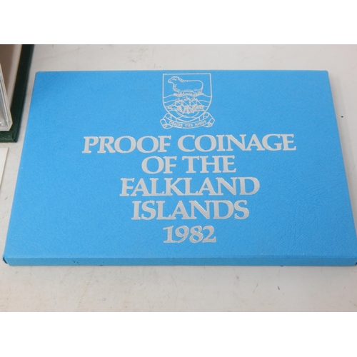 38 - Falkland Island Proof sets 1982, 1987, East Caribbean States Proof Sets 1981(2), Vanuatu Proof Set 1... 