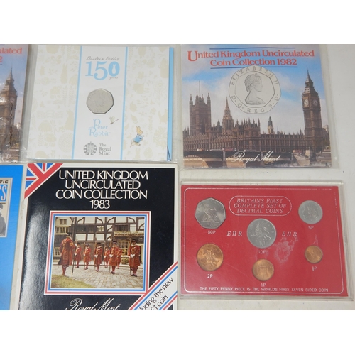 40 - Outbreak 2014 UK £20 Fine Silver coin; 1982 UK Uncirculated coin collections(2), 1983 UK Uncirculate... 