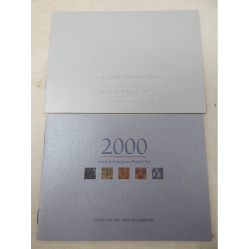 36 - GB 1999 De-Luxe Proof Set; GB 2000 Proof Set, both brilliant and about as struck and housed in origi... 